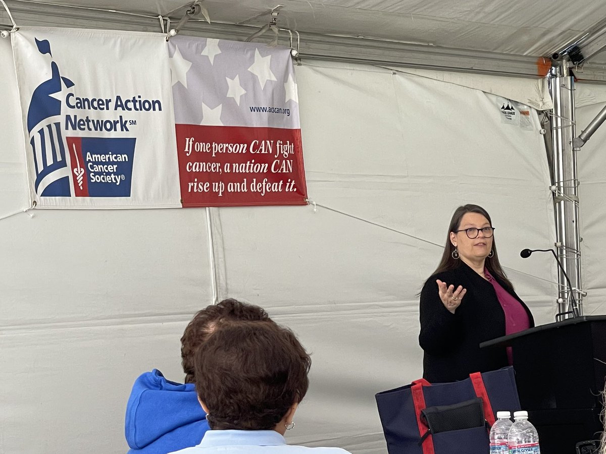 ACS CAN President Lisa Lacasse speaking at California Cancer Action Day in Sacramento. She notes that @ACSCAN is working to expand insurance coverage of biomarker testing nationally and that California will join the list of enacted states when #SB496 is passed. #CACancerActionDay