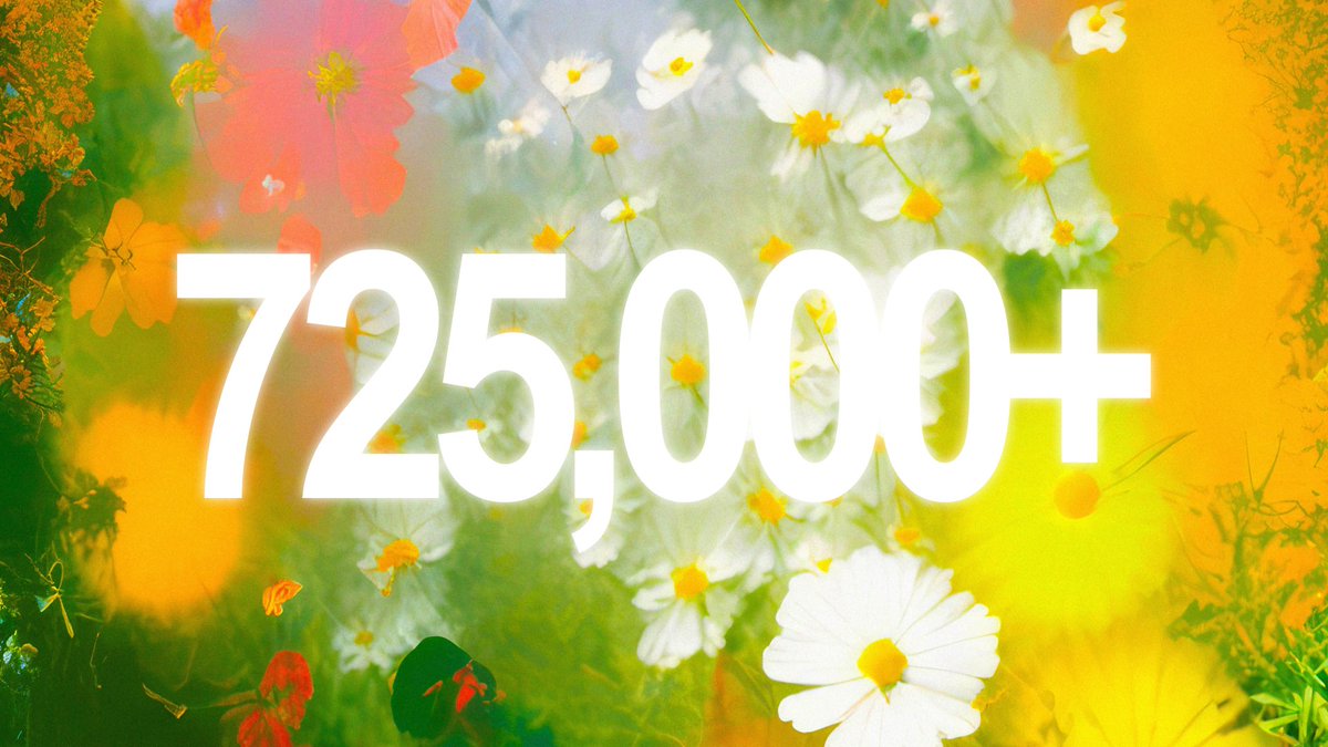 zora's tweet image. 7̶2̶5̶,̶0̶0̶0̶ 725,526 unique collectors and counting.

Thank you for helping our garden grow.