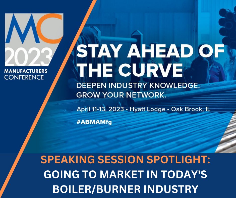 Power_Flame_Inc's tweet photo. If you are attending the ABMA Manufacturers Conference, stop by Jason Howard's speaking session focusing on Going to Market in Today's Boiler/Burner Industry. This presentation is taking place in the Prairie Ballroom at 4:00 PM.
#PowerFlame #burners #boilers #ABMAMfg https://t.co/comqVHfzFJ