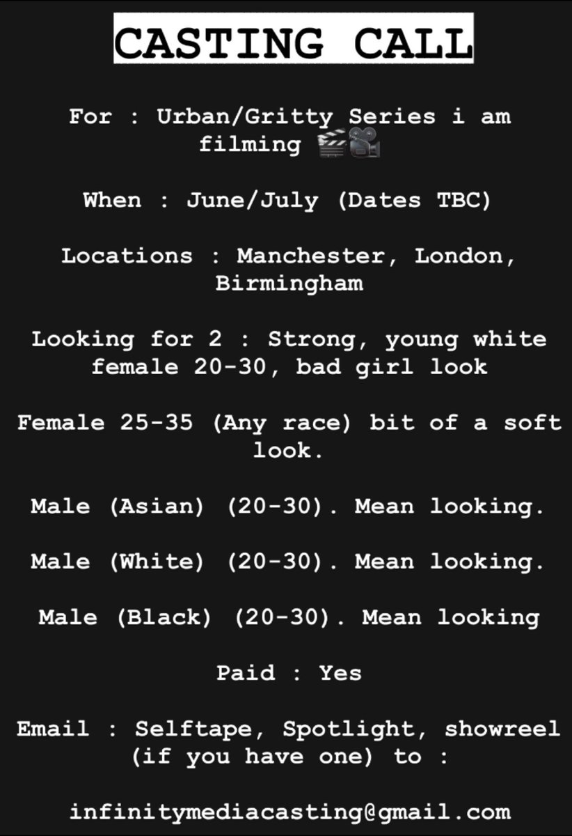 CASTING CALL!! 🎬🎥