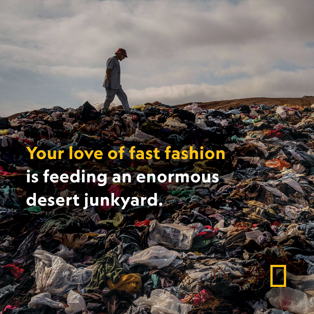 The Atacama Desert in northern Chile is one of the world’s fast-growing dumps of discarded clothes, thanks to the rapid mass production of stylish, inexpensive clothes known as fast fashion on.natgeo.com/3KMTudz