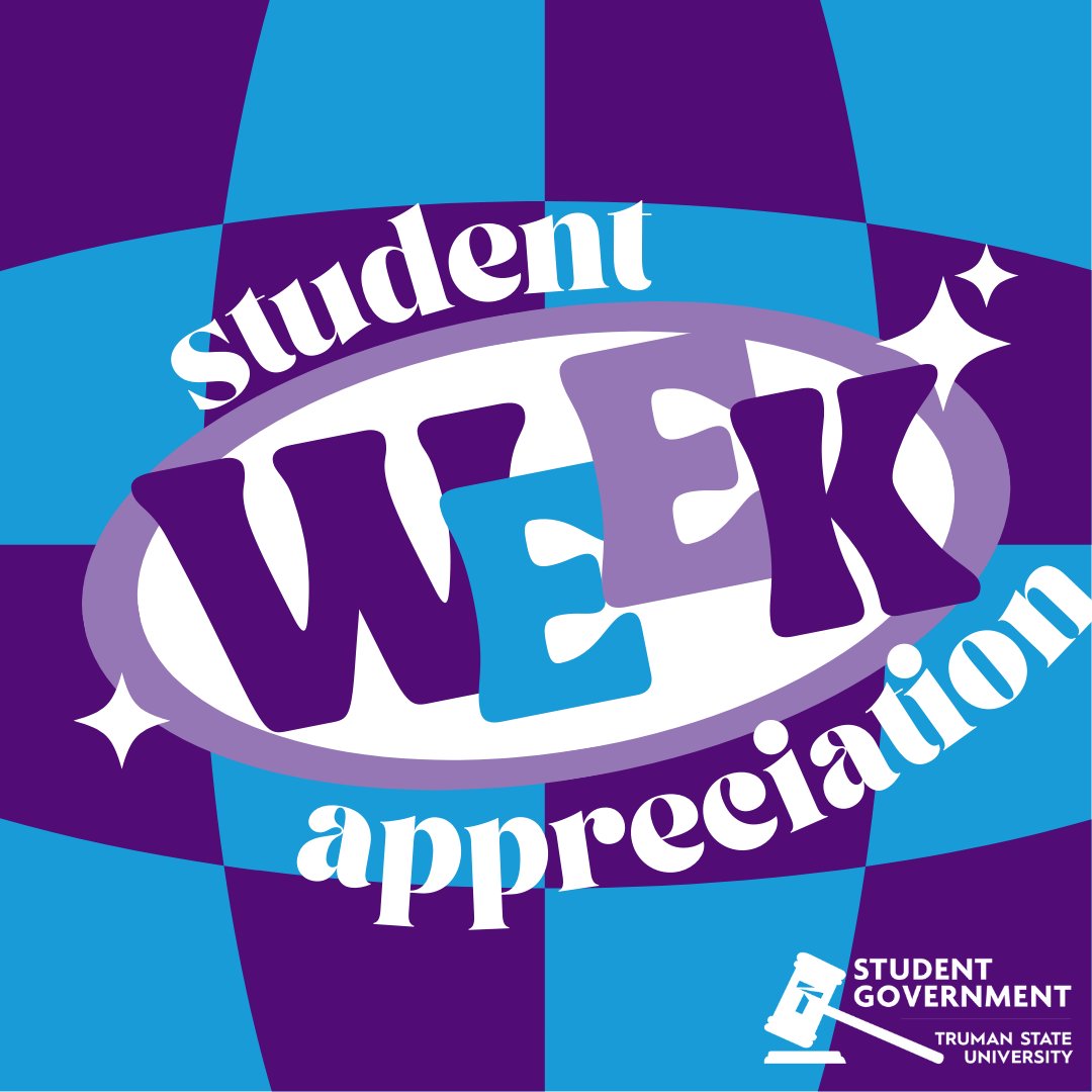 Student Appreciation Week, sponsored by the Student Government, will take place April 11-14. This event is to celebrate Truman’s wonderful students.

Learn more at bit.ly/3zPK7n3.