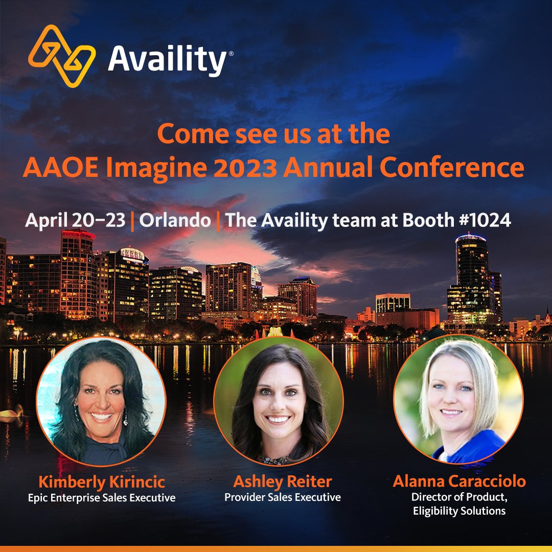 Availity's tweet photo. Honored to be exhibiting next to our friends @EnovisMedtech at #AAOE2023. Stop by both our booths to learn more about MotionMD® VeriPro® (powered by Availity) and Availity Essentials Pro! https://t.co/rTetULIuPe https://t.co/LJdN8BUXhS