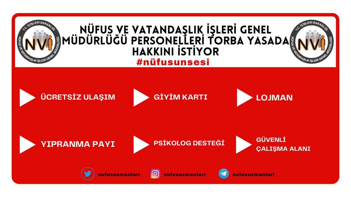 -döner sermaye kurulması
-maaş mesai ve özlük haklarında iyileştirme
-yıpranma payı<a href="/RTErdogan/">Recep Tayyip Erdoğan</a> <a href="/suleymansoylu/">Süleyman Soylu</a> <a href="/sefikaygol/">Şefik AYGÖL</a> <a href="/vedatbilgn/">Vedat Bilgin</a>  #nüfusunsesi