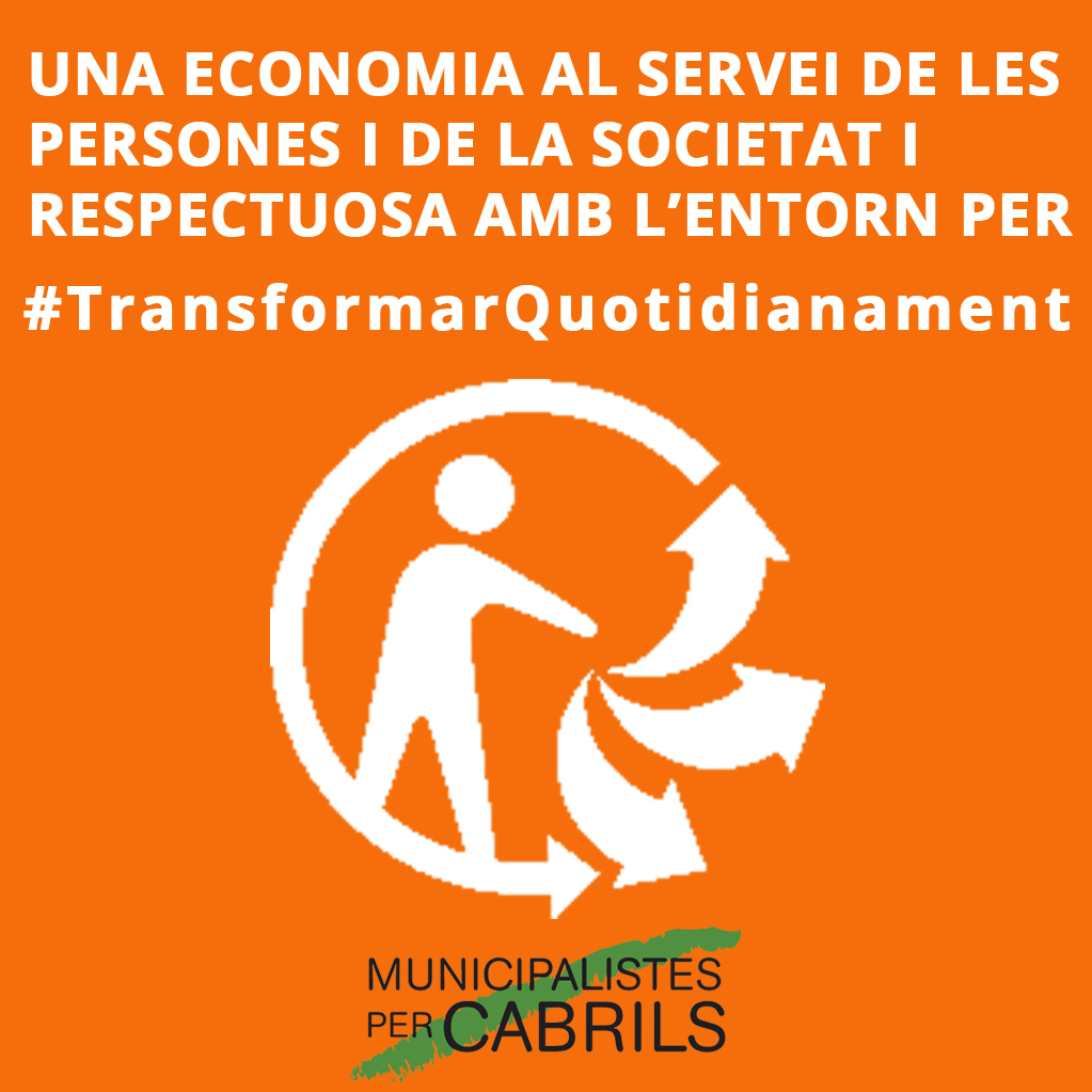 MUC_Cabrils's tweet photo. Si penses que no pot haver una #TransicióEcològica justa i democràtica a #Cabrils sense situar les persones i el medi ambient en el centre de l'#economia, t'esperem dilluns 17 a les 8 a l'Hotel d'Entitats  per definir accions per #TransformarQuotidianament!  #MUC  #municipalisme https://t.co/JCUbkZe2K6