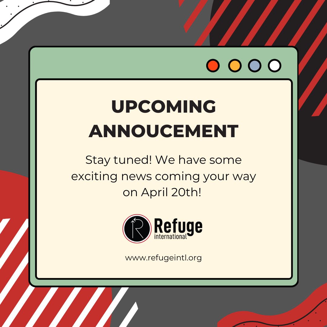 Refuge_Intl's tweet photo. Don't forget to check out our feed on April 20th to stay up-to-date on all things Refuge International!" 
#BigNews #RefugeIntl #April20th https://t.co/vVzVJcRiH7
