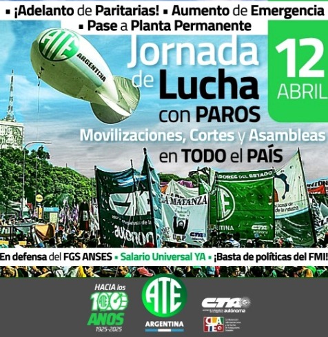 📢 El Miercoles 12/04, lxs trabajadorxs de CONICET paramos y nos movilizamos!!

📌 Concentramos 11 hs. En Av. Diagonal Norte y Esmeralda para marchar hacia Gestión Pública y luego confluir con ATE Nacional en Ministerio de Economía