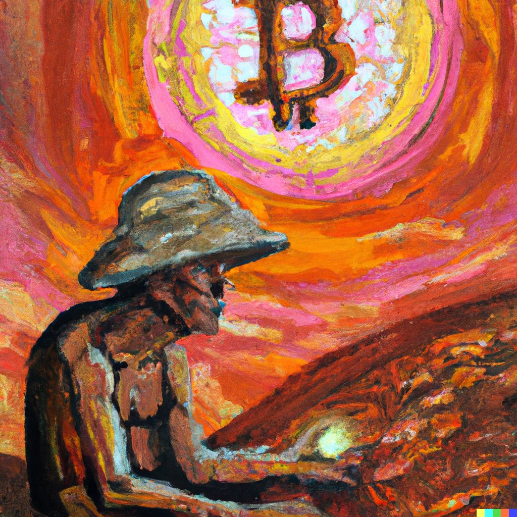 monakicks's tweet photo. look Mommy !  I'm an artist! BTC to the moon ! #DigitalArtist #DallE #AIart #Bitcoin2023 https://t.co/KHmKBQ6dVV