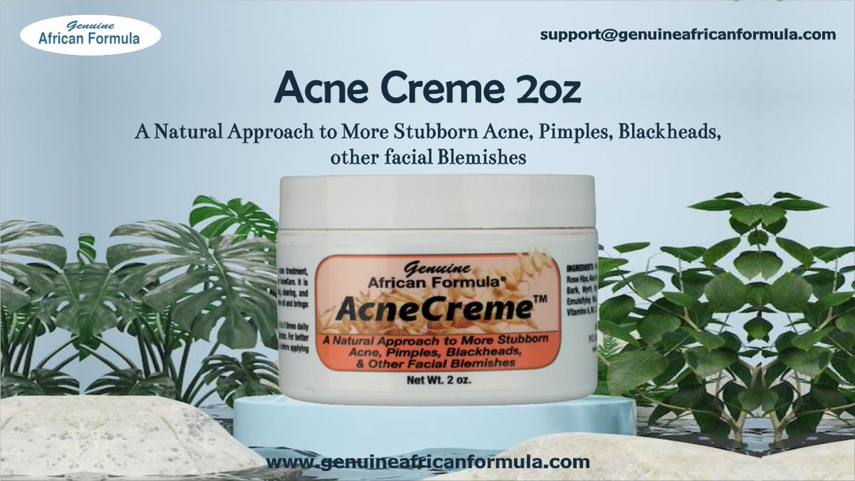 AfricanFormula's tweet image. Acne Crème 2oz is nourishes, moisturizes, and smooths the complexion bringing a healthy glow to the skin surface. Shop Acne Crème 2oz just only $9.50 .
Shop Now here: bit.ly/410lpfU

#AcneCrème2oz #bodycareproducts #VegetableSoap8oz #BlackSoap2oz