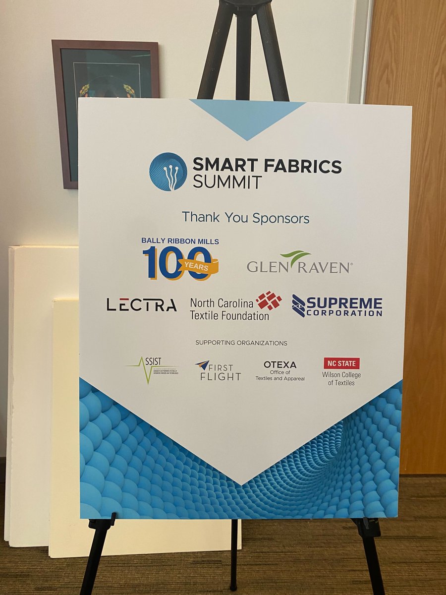 ffvcnc's tweet photo. First Flight is proud to be a supporting sponsor at the Smart Fabrics Summit at @NCState!
This Summit is packed with great content and networking opportunities. We are honored to get to present.
#SmartFabricsSummit #FFVC #FirstFlight #Summit https://t.co/ICEM9FbRP4