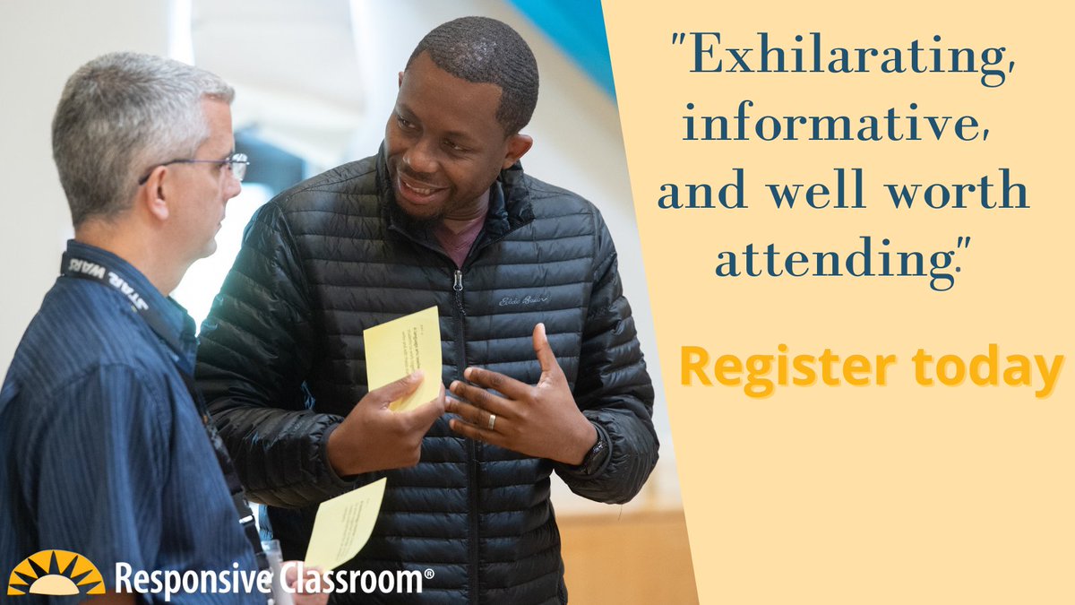 Take steps toward creating a safe, predictable, joyful, and inclusive learning environment by attending a <a href="/responsiveclass/">Responsive Classroom</a> four-day course this summer. bit.ly/3LJhyPn