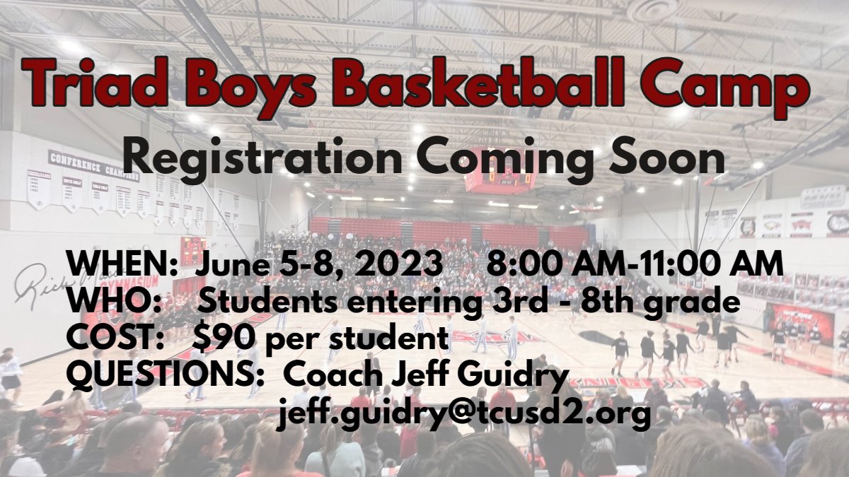 Save the date!! Registration coming soon. Going to be another huge camp!
