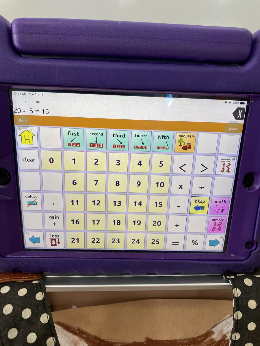 How many ways can you make 15? Today’s open question from @BerkeleyEverett . Ss had so much fun- I gave them counters and double ten frames to help if needed. AAC device being used too! @GauthierKaren1 @KindronLaura @suzannehuerta @ClarLoboWolves @ErikaWiles @YehCathery