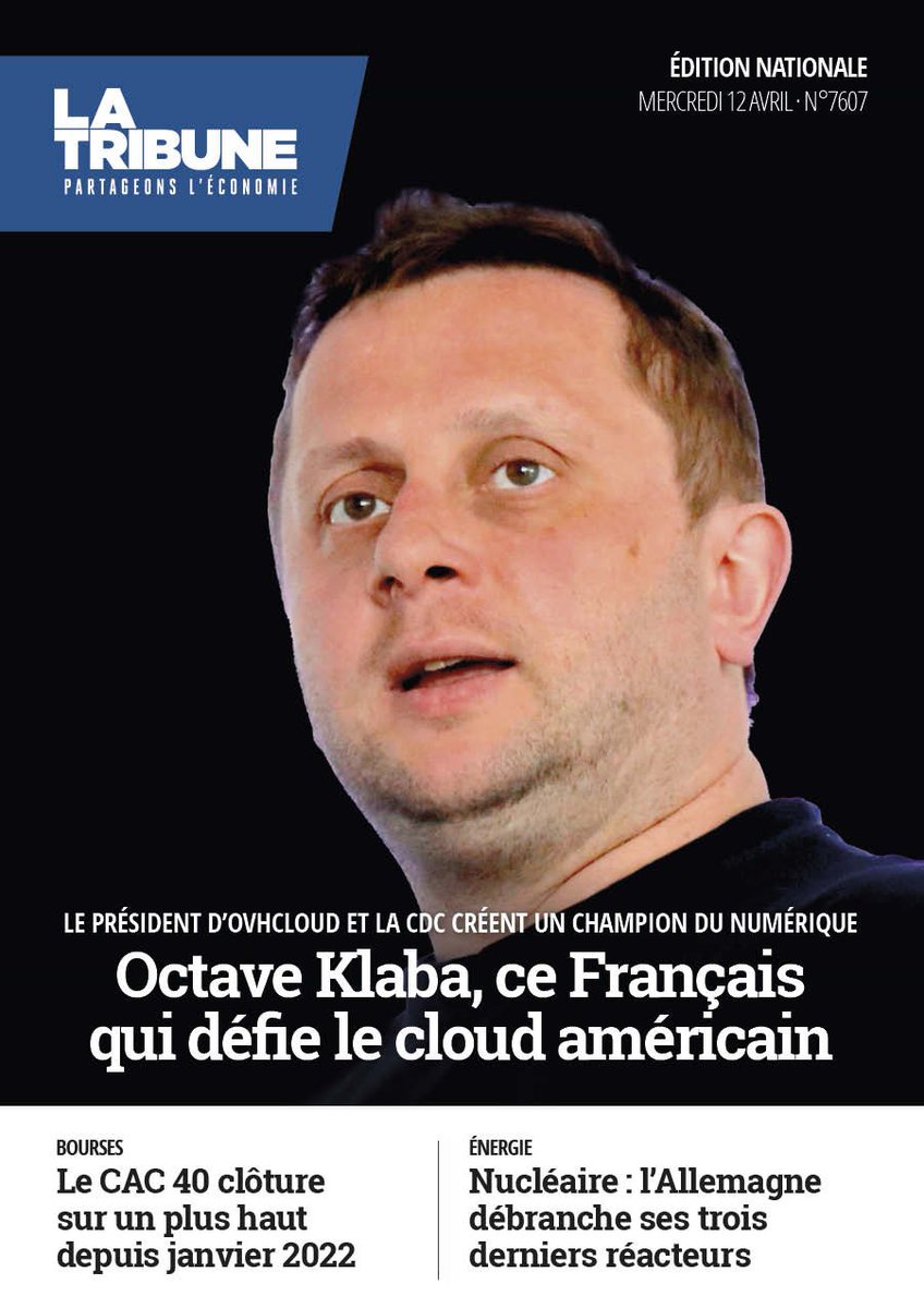 Cesarmand's tweet image. Le patron d&apos;#OVH, @olesovhcom, à la Une de @LaTribune