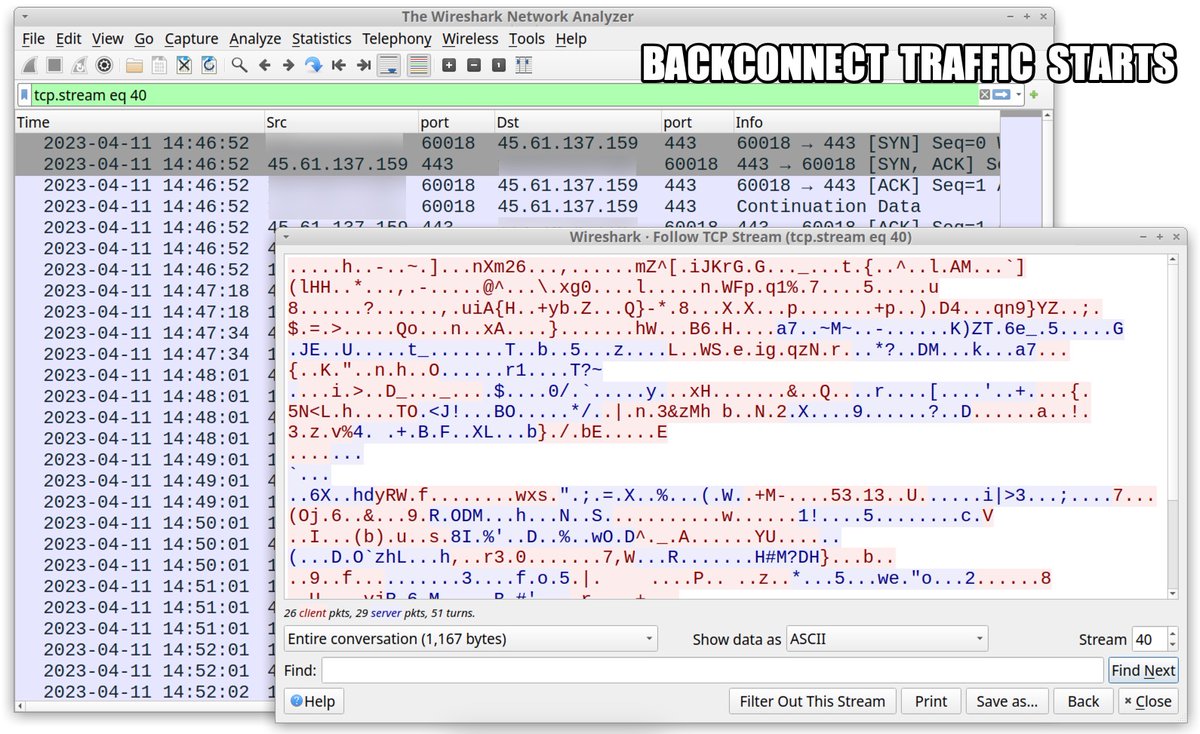 cpardue09's tweet image. #ln -s :malware_traffic: RT @Unit42_Intel: 2023-04-11 (Tuesday) - #IcedID (#BokBot) update: #BackConnect traffic from IcedID infection seen on 45.61.137[.]159:443. Prior to this, IcedID BackConnect traffic used TCP port 8080, but today's BackConnect was …