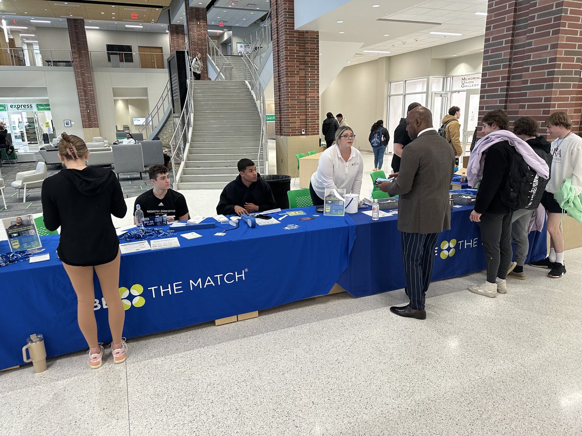 Andy Armacost (@undpresident) on Twitter photo Be the Match! Come by the Memorial Union to sign up for the donor registry for bone marrow. Thanks to <a href="/UNDsports/">NorthDakotaAthletics</a> and <a href="/UNDfootball/">North Dakota Football</a> for makin’ it happen! Be the Match! Come by the Memorial Union to sign up for the donor registry for bone marrow. Thanks to <a href="/UNDsports/">NorthDakotaAthletics</a> and <a href="/UNDfootball/">North Dakota Football</a> for makin’ it happen!