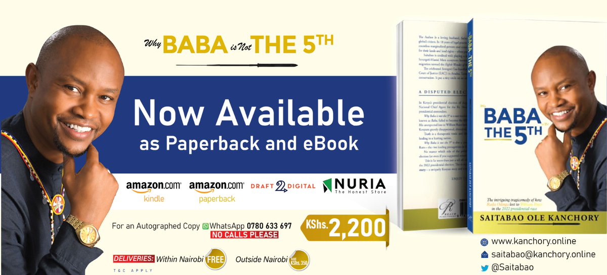 Saitabao's tweet photo. HOT OFF THE PRESS!!!

Why BABA is NOT THE 5TH by Saitabao Ole Kanchory.

Flying off the shelves @NuriaBooks @amazonbooks and other online stores worldwide https://t.co/cekXhRZFjt