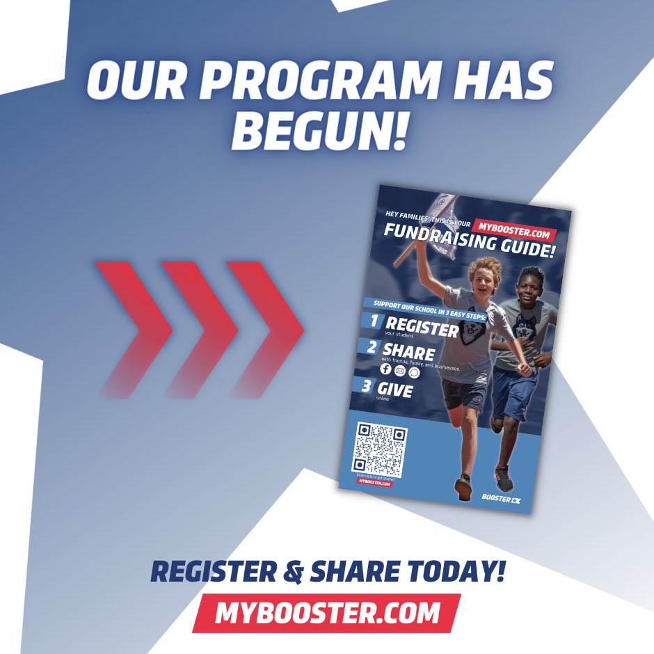 🏁Our Whitaker Elementary Fun Run has begun! Today is our kickoff event to start raising funds for our school! 🎉This program lasts for ONE WEEK, so register your student TODAY on MYBOOSTER.COM. Share your donation page with family and friends!#werwhitaker🦅