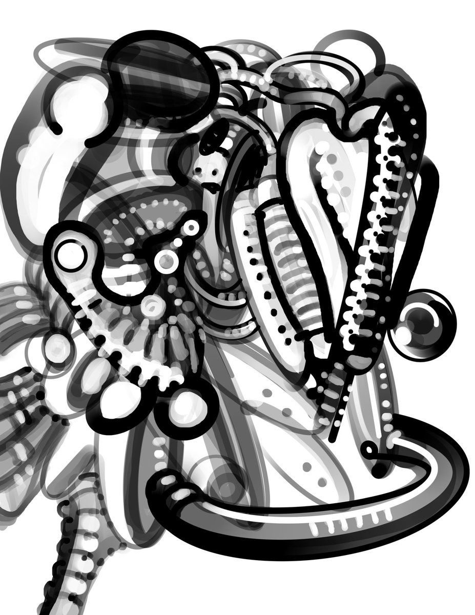 “TWIT NIB “ 
(B&w) 
#sangriashorts #biomorphicart #industrialdesign #abstractart