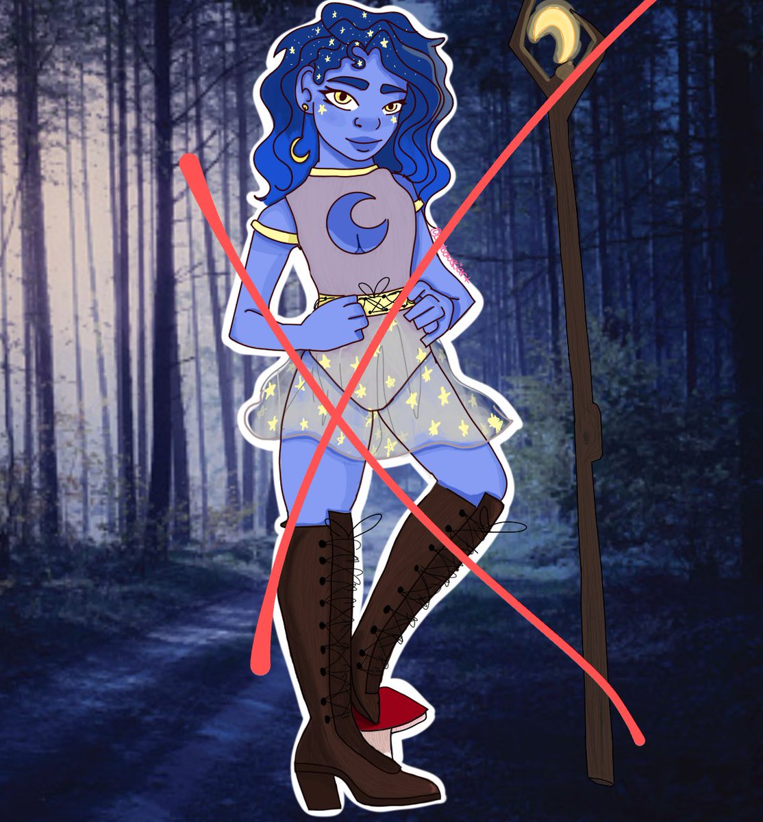 chabowskigames's tweet image. Adoptable for sale! Comes with a FULL backstory! Originally a moon genasi and chronurgy wizard but could be any race and changed to any class!  Starting at $150 #DnDcharacter #dndadoptable #artadoptable #dndart