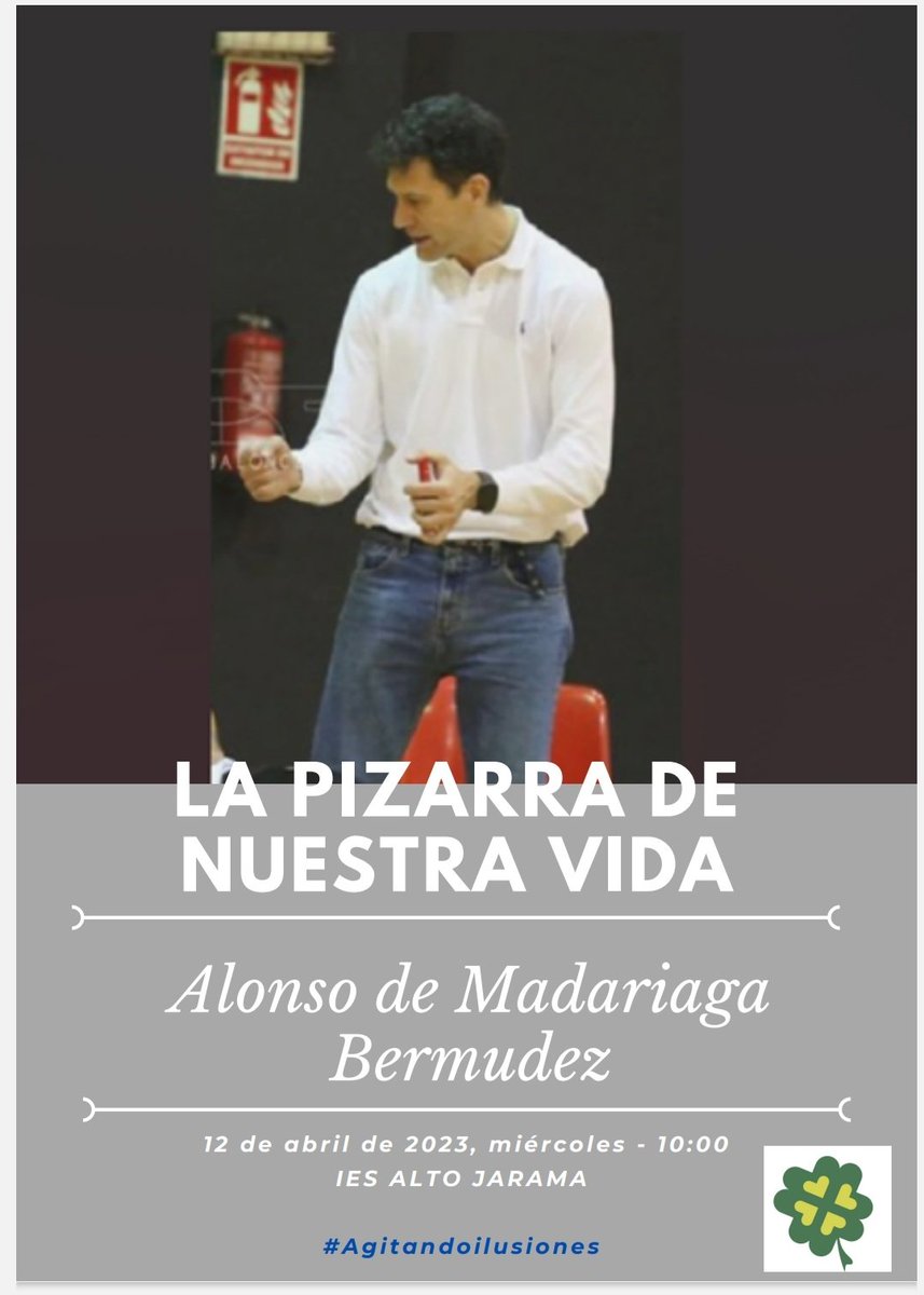 IesAlto's tweet photo. El miércoles 12 de abril nos visitará Alonso de Madariaga. Fue jefe de la cantera del Real Madrid de baloncesto y el responsable de fichar a Nikola Mirotic, uno de los mejores jugadores en Europa. Gracias Juanjo, profesor de Economía. Somos Ies Alto Jarama https://t.co/jxTkuYFI5v