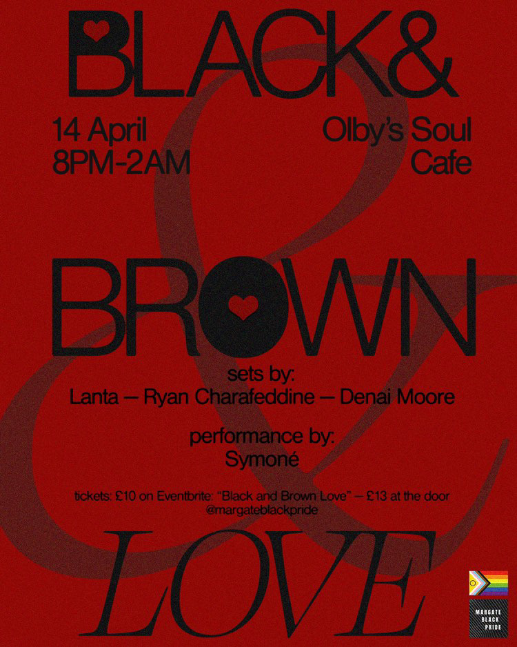 olbyscreative's tweet photo. !! Attention Black and Brown Community + Allies !!
❤️🖤❤️🖤
This Friday14th April @margateblkpride grace the stage with sets by @lantasongs @ryan.charaf @DenaiMoore and special performance by @symonefoever @dees_table
See the link in @margateblkpride bio for tickets !! https://t.co/gaxAGkelp0