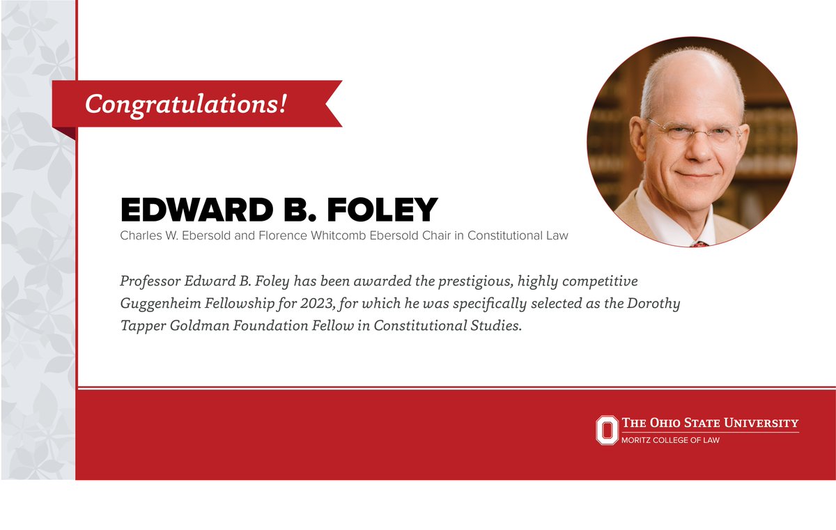 Congratulations to Professor Foley on his recent selection as a Guggenheim Fellow! Read more about the prestigious award at go.osu.edu/CY4j?utm_campa…