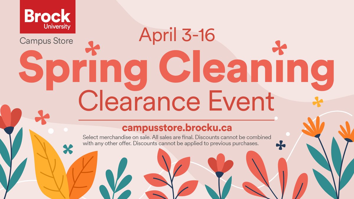 When the warm weather comes, Spring Cleaning follows! 🌸

Shop our April clearance event  today, link in bio!

#ShopBrock #BrockU