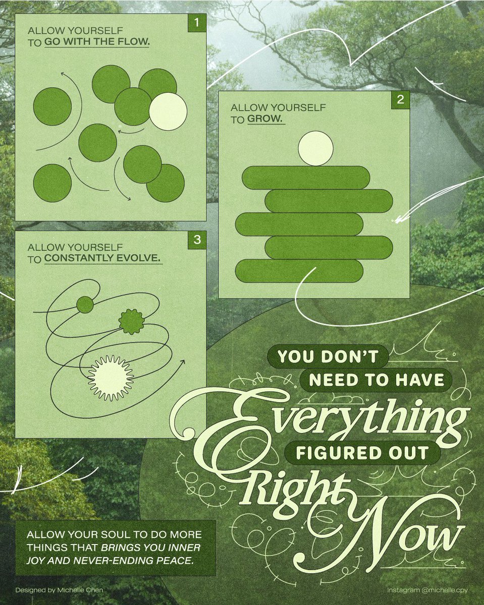 michellemcpy's tweet image. You don&apos;t need to have everything figured out right now 💚