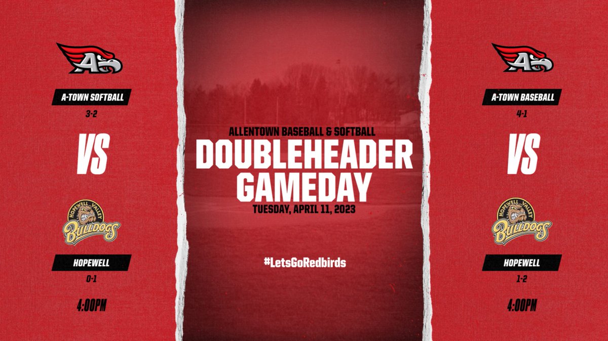 ATownRedbirds's tweet photo. Redbird Baseball and Softball in action today at home - 4pm vs. Hopewell Valley. #LetsGoRedbirds
@atownsoftball1 @AHSBaseballNJ @UFRSDSuper @Pae_AllentownHS https://t.co/D8nYj5GwHn