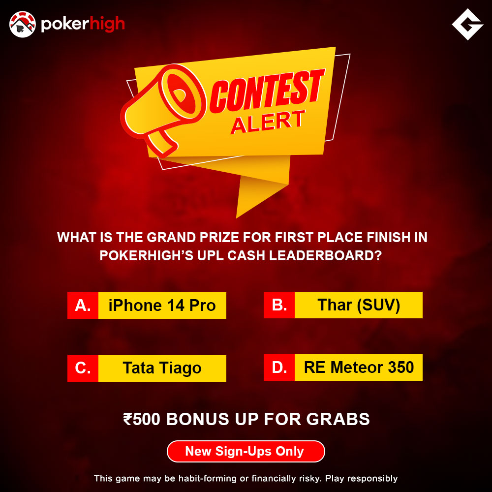 GutshotMagazine's tweet photo. #CONTEST ALERT!
10 lucky winners will win ₹500 Game bonus each.
Follow the below steps:
1. Register on @pokerhighindia: https://t.co/JOiLDo00uK
2. Comment the correct answer
3. Share your username and tag 2 buddies
Note: Contest ends on 12th April @7pm
#OnlinePoker #PokerContest https://t.co/09RBn2NAL9