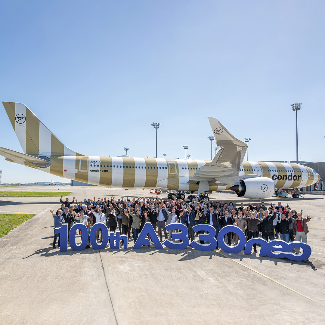 Time to celebrate! 🥳 Unsere nächste #A330neo ist gelandet. D-ANRJ ist nicht nur unsere 5. #A330neo Maschine und unsere 2. #Beach Lackierung, sondern auch noch die 100. A330neo Auslieferung für Airbus. ✈️ ✨ Ein special Flieger mit special Timing. #CondorGoesNeo 📸 Airbus