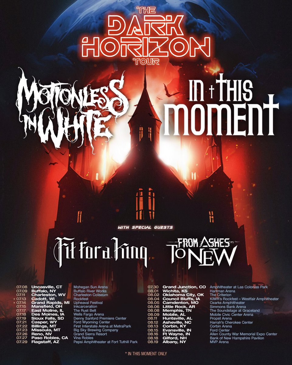 MIWband's tweet image. The time has come again to reunite with our @OfficialITM family for this epic summer co-headliner, featuring special guests @fitforaking &amp;amp; @fromashestonew. Pre-sale today at noon EST, general on-sale this Friday at 10am local. Get first access to tickets here:…