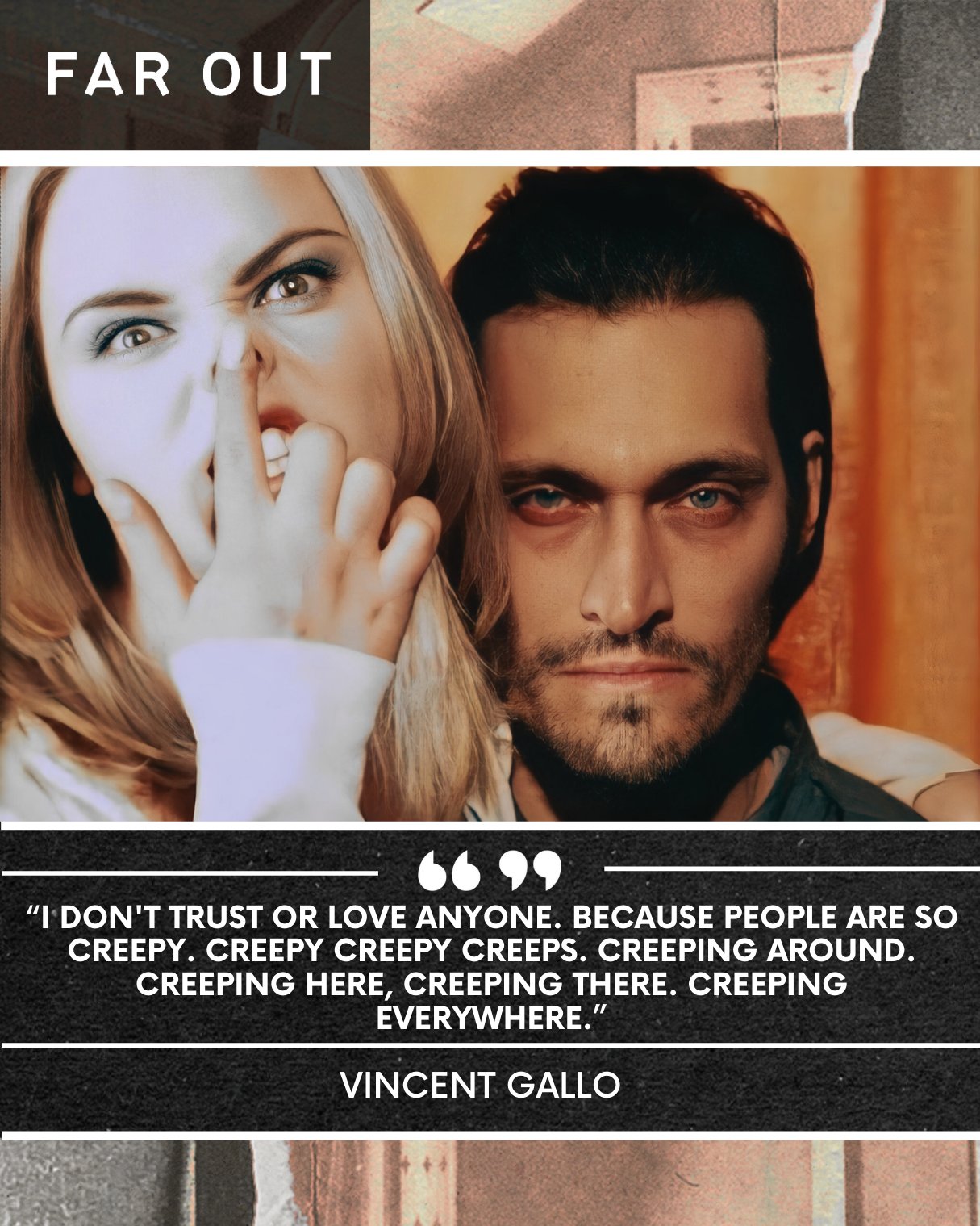 Happy 62nd birthday to Vincent Gallo who, er, prefers to spend time alone... away from the creeps. 