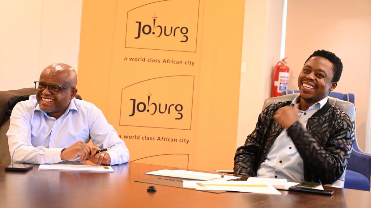City of Joburg (@cityofjoburgza) on Twitter photo ICYMI: The MMC for <a href="/JoburgFinance/">Joburg Finance</a>, Cllr <a href="/CdeDada/">Cde Dada Morero ANCJHB Regional Chairperson</a>, and the Executive Mayor of Joburg, Cllr <a href="/ThapeloAmad/">Thapelo Amad</a>, met to discuss the current state of the city's finances and the interventions in place for revenue collection #JoburgUpdates ^GZ ICYMI: The MMC for <a href="/JoburgFinance/">Joburg Finance</a>, Cllr <a href="/CdeDada/">Cde Dada Morero ANCJHB Regional Chairperson</a>, and the Executive Mayor of Joburg, Cllr <a href="/ThapeloAmad/">Thapelo Amad</a>, met to discuss the current state of the city's finances and the interventions in place for revenue collection #JoburgUpdates ^GZ