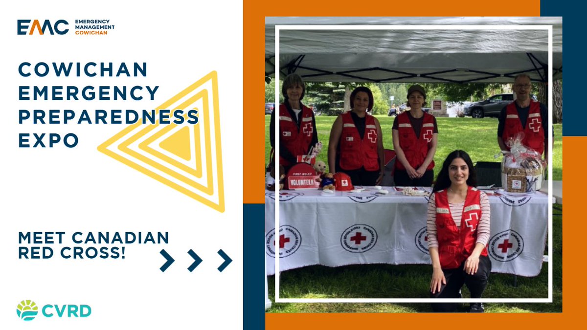 mycvrd's tweet photo. Meet the Canadian Red Cross at the Cowichan Emergency Preparedness Expo!

Their exhibit demonstrates grab-and-go bags, preparedness, recovery brochures and fun preparedness games. 

See you Sat., May 6, 2023, 10 AM - 3 PM at Cowichan Exhibition Park!

https://t.co/YWGGiNTs6z https://t.co/rgaiqFvoTh