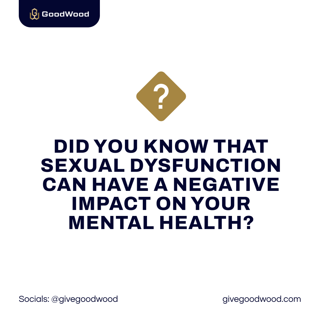 givegoodwood's tweet photo. Sexual dysfunction affects mental health too. Stress and anxiety impact confidence and self-esteem.

#ED #ErectileDysfunction #SexualDysfunction #MaleSexualHealth #MenHealth https://t.co/NHnE80wwjo