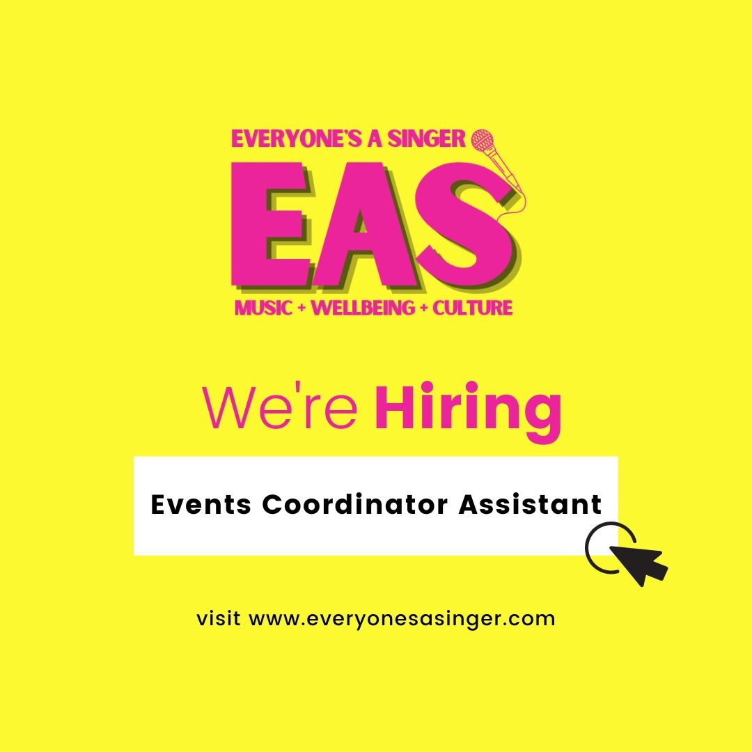 Every1sAsinger's tweet photo. 🎉🎵 We're Hiring 🎵🎉 Our growing Music for Wellbeing company has a variety of roles available  🌟 visit: https://t.co/Dwc6Z1yYXh for more info 🎤✨⁠
⁠
#artsjobs #creeativejobsuk #artsjobsuk #londonjobs #lewishamjobs #nowhiring #creativeindustries https://t.co/sA1oXUHpza
