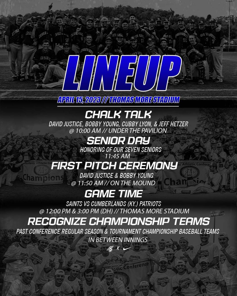 🚨🚨Don't forget! This Saturday!🚨🚨

*Free Admission
*Concessions will be open 
(No outside food/drinks)

<a href="/ThomasMoreBase1/">Thomas More Saints Baseball</a> 

#LetsGoSaints