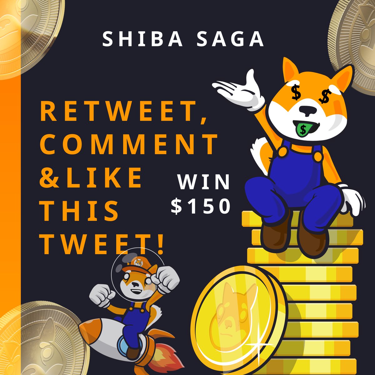 Shibasagaio's tweet photo. 👇 Win 🤑 $150💰💰💰

Retweet, Comment &amp; Like this tweet!

This month, #Shibasaga will launch &amp; release the first game #Shibacrush

To celebrate $SHIA 🎉 we want to do a give away competition

#MobileGame #playandearn #cryptocurrency #nfts #eth #metaverse

https://t.co/IRN0vDtJAy https://t.co/W7D7Fv4Ita