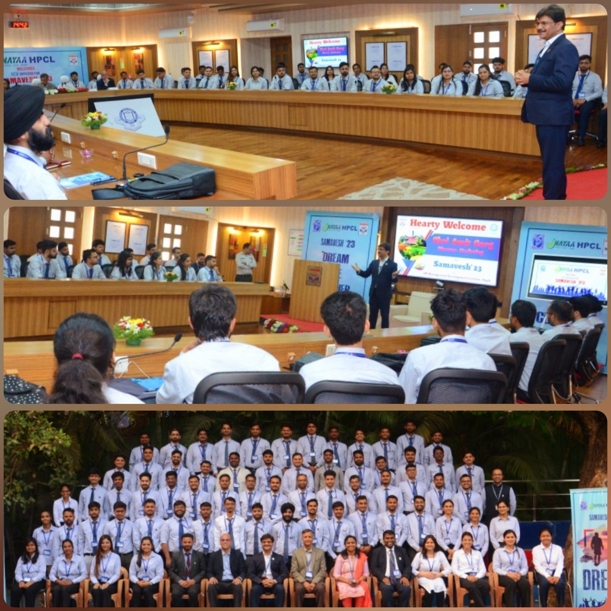 HPCL's tweet photo. Joining #HPCL comes with great responsibility, with every assignment being a unique opportunity to contribute towards building a better future for Organisation &amp; Society as a whole
Sh Amit Garg our Dir~Mktg in his inaugural interction with newly joined Officers at Samavesh #HPMDI https://t.co/sxSYFAj0Mj
