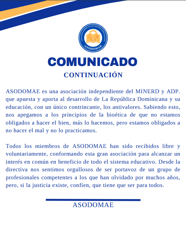asodomae's tweet photo. En respuesta a la  @adp @pEduardoHidalgo  ... #Dios1ero 
@EducacionRDo @MTrabajoRD @PRM_Oficial @luisabinader https://t.co/0RwsJqSlcD
