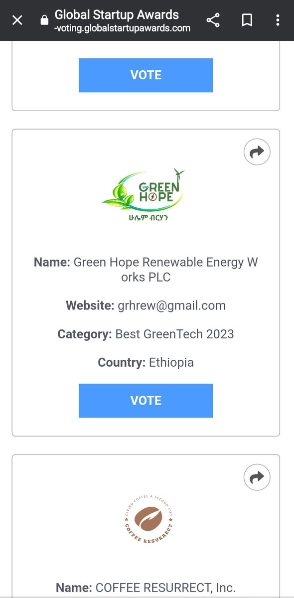 abelzcreative's tweet photo. My company @green_hope_rew nominated for green tech of the year by @Startup_Awards. Please vote us by using link below 
https://t.co/QdkZtbv1Pj https://t.co/Moy6bZCrOf