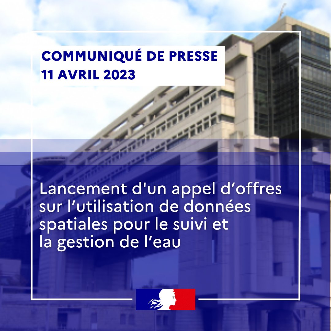 Economie_Gouv's tweet photo. 🔴Lancement d'un appel d’offres sur l’utilisation de données spatiales pour le suivi et la gestion de l’eau. Plus d'infos 👉https://t.co/uBX2ohy2oI https://t.co/URzZTt6W4X