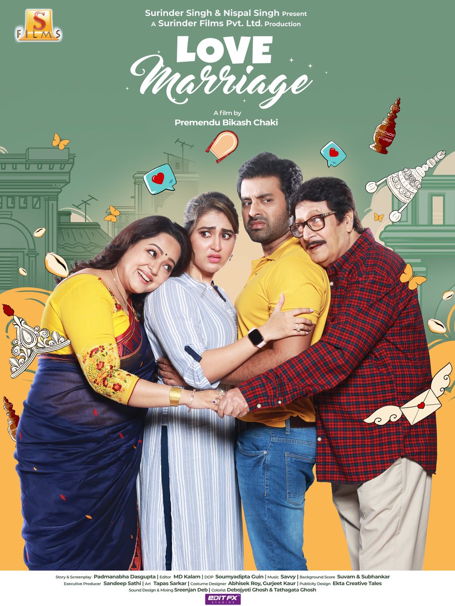 #lovemarriage releasing April 14 at theatres near     you ..

Best wishes to the entire team ...

@SurinderFilms @AnkushLoveUAll @Love_Oindrila @AdhyaAparajita @pbchaki #Sohagsen @savvygupta #RanjitMallick