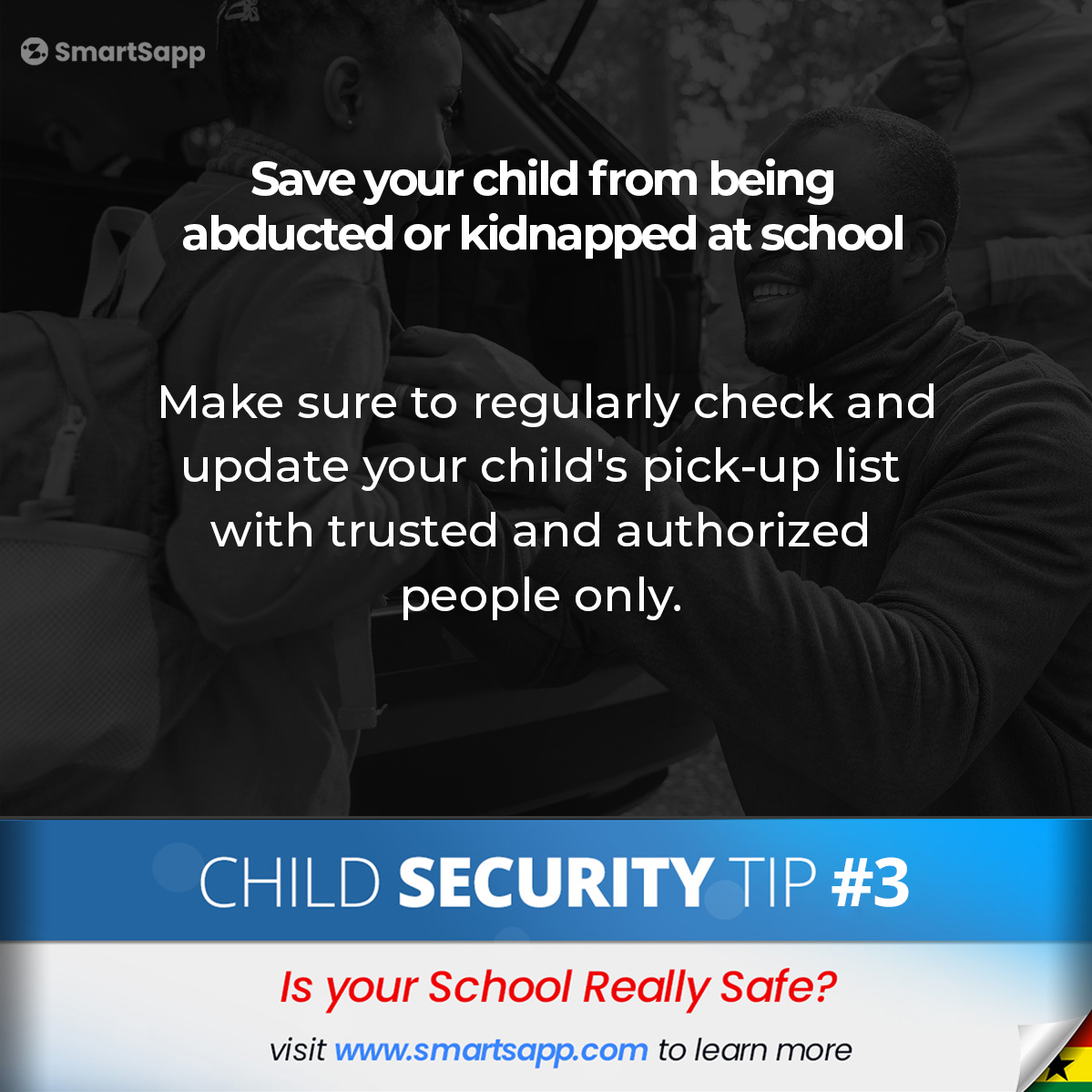 smart_sapp's tweet photo. How does your child’s school ensure that your child's pick-up persons are up-to-date and secure?
https://t.co/QR5xjw3mAw
#smartsapp #minex360 #childsecuritytips #childsafety #schoolpickups #authorizedpersons #safekids https://t.co/hnCnv677TR