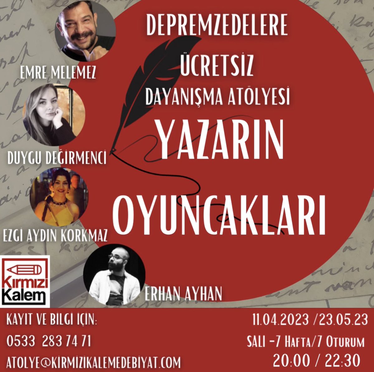 Bu akşam 7 haftalık çok keyifli bir yolculuğa çıkıyoruz. 🎈 <a href="/melemez/">Emre Melemez</a> <a href="/dygdegirmenci/">Prospektüs</a> Yazarın Oyuncakları başlıyor.