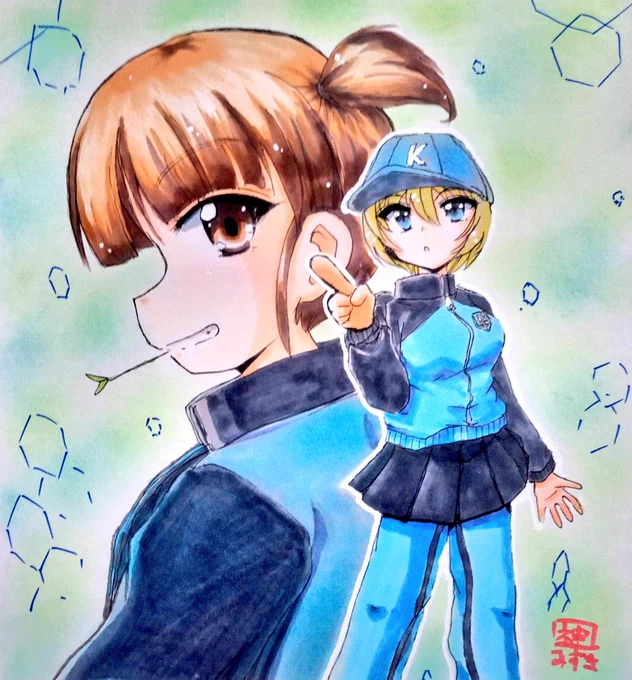 依頼色紙ミッコとヨウコです。時間かかりすぎて申しわけありません 