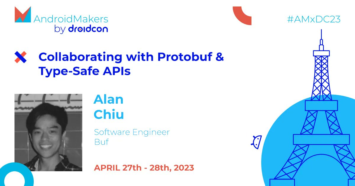 Let's welcome <a href="/awlchiu/">Alan Chiu</a> to the #AMxDC23 speaker lineup! 🇫🇷 By the end of Alan's talk, you'll be equipped with the understanding of how to use #Protobuf to easily improve your development workflow.

Full abstract: buff.ly/3Gp8nQE