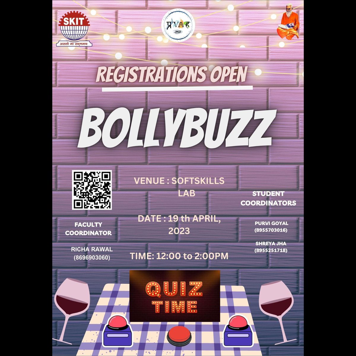 🔘 We are back with an amazing event but this time it’s *BOLLY-BUZZ*

⚠️“ Catch it , guess it if you can!” ⚠️

🔘 We are pleased to announce that registration of BOLLY-BUZZ are open now.

🔘 You can register in the event through the website!